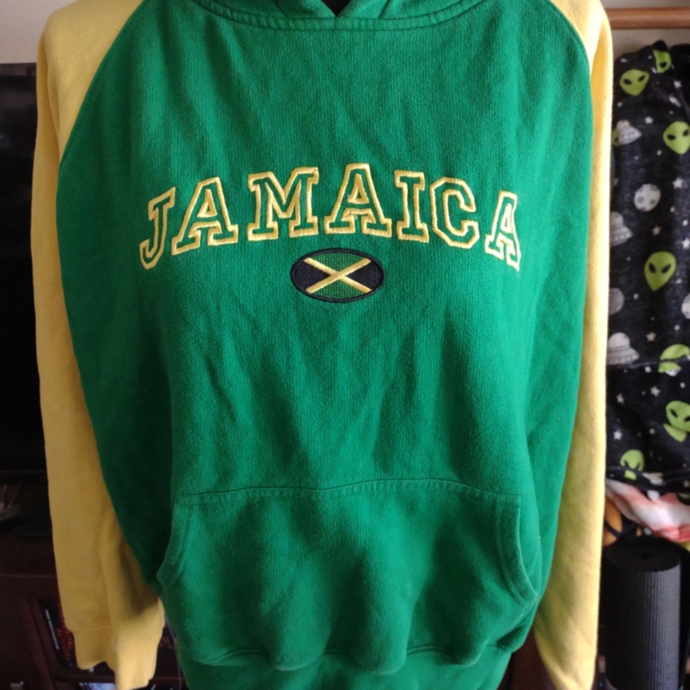 Jamaica Sweatshirt Yellow & Green Sz XXL Vintage
